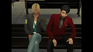 Horny twink seducing married man roughly public park